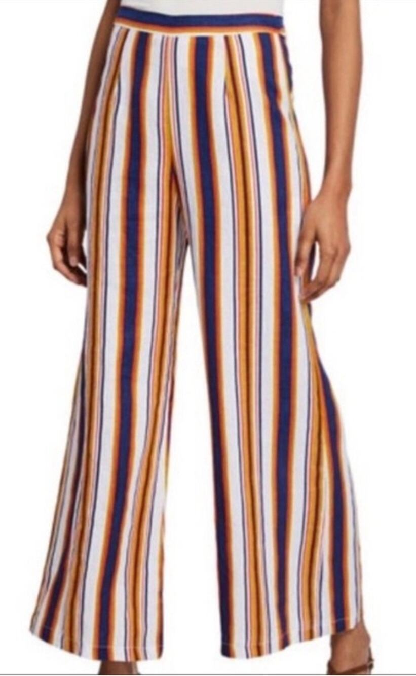 Faithfull the Brand Scelsi Wide-Leg Striped Linen Pants – Size S (AU 8 / US 4)